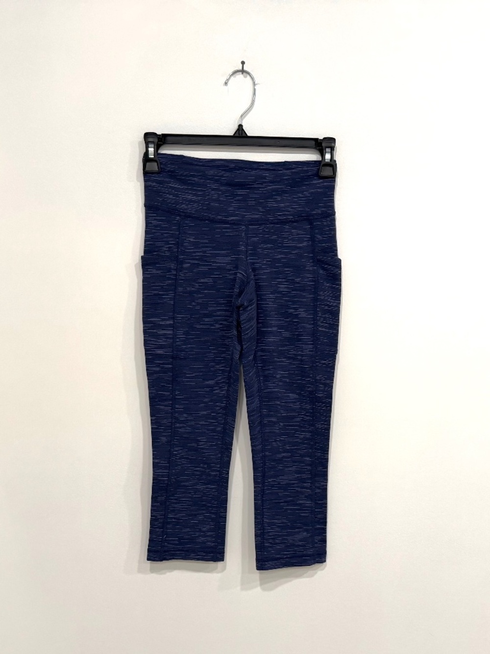 Lucy Activewear Blue Spacedye cropped Leggings Yoga Pants Pockets Women’s XS